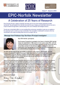 EPIC-Norfolk Newsletter Autumn 2018