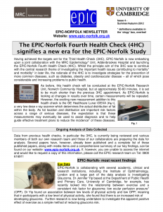 EPIC-Norfolk Newsletter Summer 2012