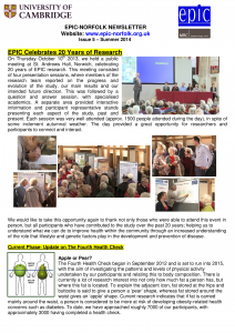 EPIC-Norfolk Newsletter Summer 2014